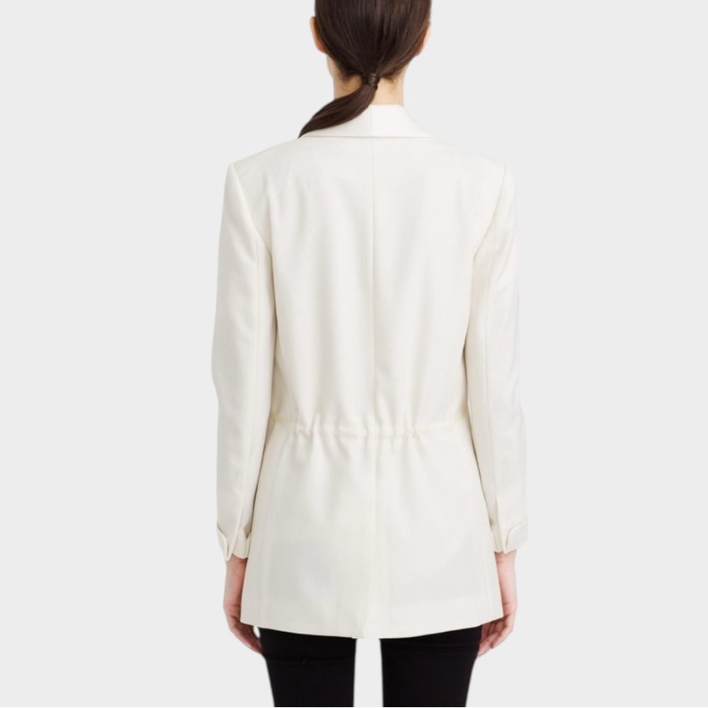 J. CREW Cream Satin Trim Tuxedo Blazer with ribbon tie Size 4 Formal Menswear - Picture 2 of 8